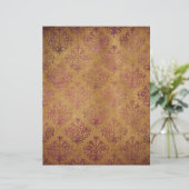 ヴィンテージ ピンク ゴールド ダマスク柄 スクラップブック用紙 (スタンド正面)