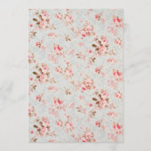 ヴィンテージ ピンク ゴールド フローラル ガーデン パーティー ウェディング メニュー (裏面)