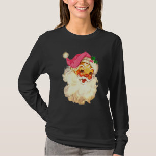 ヴィンテージ ピンク サンタクロース ピンク クリスマス 8 Tシャツ