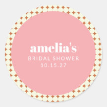 ヴィンテージ ピンク テラコッタ ドット ブライダル シャワー カスタム