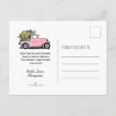 ヴィンテージ·ピンク·トラックの移動 案内ポストカード (裏面)