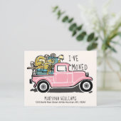 ヴィンテージ·ピンク·トラックの移動 案内ポストカード (スタンド正面)