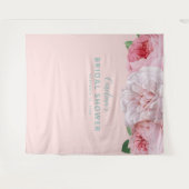 ヴィンテージ ピンク フラワーブライダルシャワー 背景 シンプル タペストリー (正面(横))