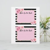 ヴィンテージ ピンク フラワー ブライダル シャワー アドバイス カード (スタンド正面)