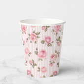 ヴィンテージ ピンク フラワー ブライダル シャワー 紙コップ (裏面)