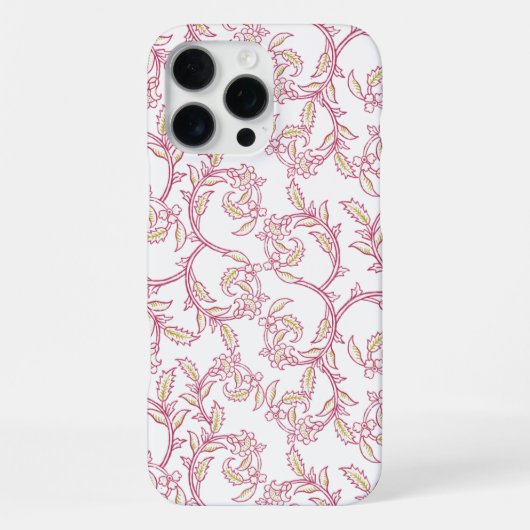 "ヴィンテージ ピンク フラワー" 柄 美意識デザイン フォンケース iPhoneケース (裏面)
