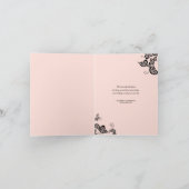 ヴィンテージ ピンク フローラル ペコック 結婚式 お礼カード サンキューカード (内部)