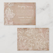 ヴィンテージ ピンク ブライダル シャワー インサート エンクロージャーカード (正面/裏面)