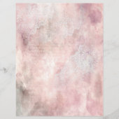 ヴィンテージ ピンク モーブ フローラル スクリプト スクラップブック ペーパー (正面)