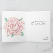 ヴィンテージ ピンク 牡丹の花 ブラック ハッピー マザーズデー カード (内部)