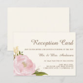 ヴィンテージ ピンク 牡丹 結婚式 披露宴 招待状カード エンクロージャーカード (正面/裏面)