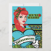 ヴィンテージ·ピン·アップ·ガール、ロック·ア·ビリー·招待状 招待状 (裏面)