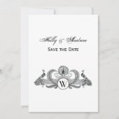 ヴィンテージ・ピーコックのモノグラム 招待状 (正面)