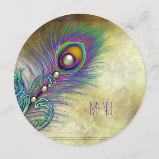 ヴィンテージ・ピーコックの結婚式メニュー メニュー (正面)