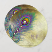 ヴィンテージ・ピーコックの結婚式メニュー メニュー (正面/裏面)