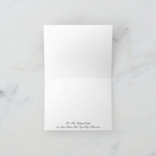 ヴィンテージ・ピーコックの羽根 ウェディング サンクスノート サンキューカード (内部)