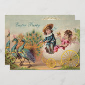 ヴィンテージ・ピーコックス＆エッグ・カレッジ・イースター・パーティー 招待状 (正面/裏面)