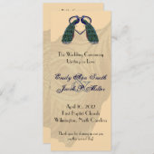 ヴィンテージ·ピーコック結婚式 プログラム (正面/裏面)