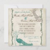 ヴィンテージ　ピーコック５　－　フォーマルな結婚式の招待状 招待状 (裏面)