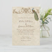 ヴィンテージ ピーコック&エッチング ウェディング インビテーション 招待状 (スタンド正面)