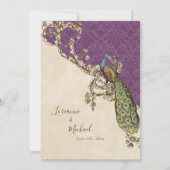 ヴィンテージ ピーコック&エッチング ウェディング インビテーション 招待状 (裏面)