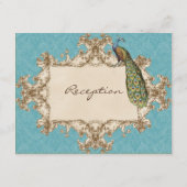 ヴィンテージ　ピーコック＆エッチング　レセプション　招待状 エンクロージャーカード (裏面)