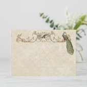 ヴィンテージ　ピーコック＆エッチング　感謝のメッセージカード サンキューカード (スタンド正面)