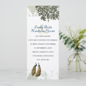 ヴィンテージ ピーコック チェブロン 結婚式招待状 招待状 (スタンド正面)