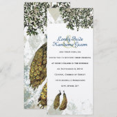 ヴィンテージ ピーコック チェブロン 結婚式招待状 招待状 (正面/裏面)