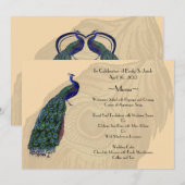 ヴィンテージ　ピーコック　メニューカード 招待状 (正面/裏面)