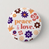 ヴィンテージ,ピースボタンのピンカラフル,,レトロ,愛 缶バッジ (正面)