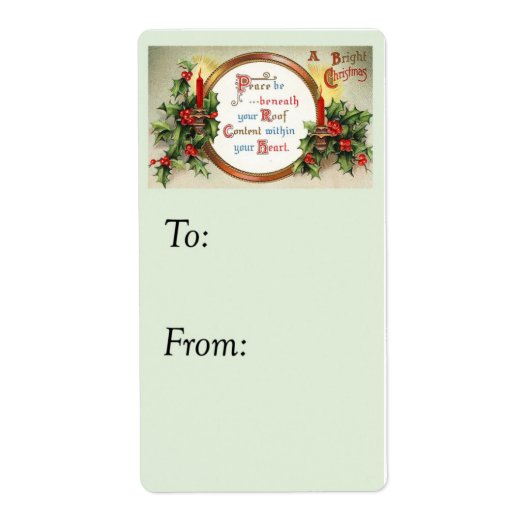 ヴィンテージ ピース オン アース ギフト タグ (正面)