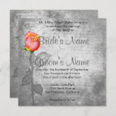 ヴィンテージ ピース ローズ ウェディング 招待状 (正面/裏面)