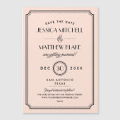 ヴィンテージ ピーチ アートデコ Save the Date (正面)