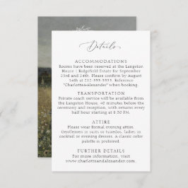 ヴィンテージ、ファインアートインスパイアの結婚詳細 エンクロージャーカード