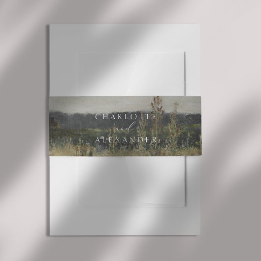 ヴィンテージ、ファインアートインスパイア 招待状ベリーバンド