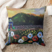 ヴィンテージ ファイン フォークアート 花畑パターン クッション (ブランケット)