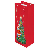 ヴィンテージ·ファザ伝統的ー·クリスマス·アンド·ツリー·アート ワインギフトバッグ (裏面アングル)