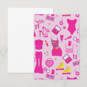 ヴィンテージ ファッション人形の服 1990年代 ピンク 招待状 (正面/裏面)