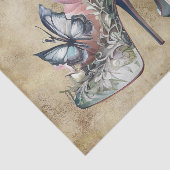 ヴィンテージ ファッション ハイ ヒール フラワー バタフライ 薄葉紙 (詳細)