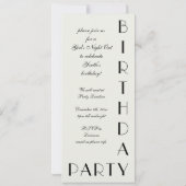 ヴィンテージ ファッション レディー、ハウテ・クチュール バースデー パーティー 招待状 (裏面)