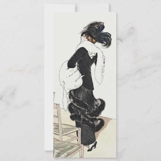 ヴィンテージ ファッション レディー、ハウテ・クチュール バースデー パーティー 招待状 (正面)