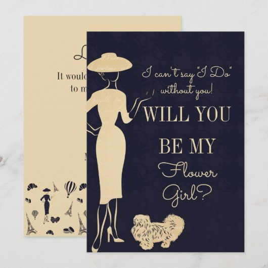 ヴィンテージ ファッション 花嫁の花 になりますか カード (正面/裏面)
