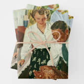 ヴィンテージ ファミリー キッチン 感謝祭の食事 ラッピングペーパーシート (インサイチュ)