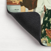 ヴィンテージ ファミリー クッキング サンクスギビング ディナー キッチン マウスパッド (コーナー)