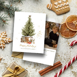 ヴィンテージ ファミリー クリスマス フォト ゴールド ハッピー ホリデー