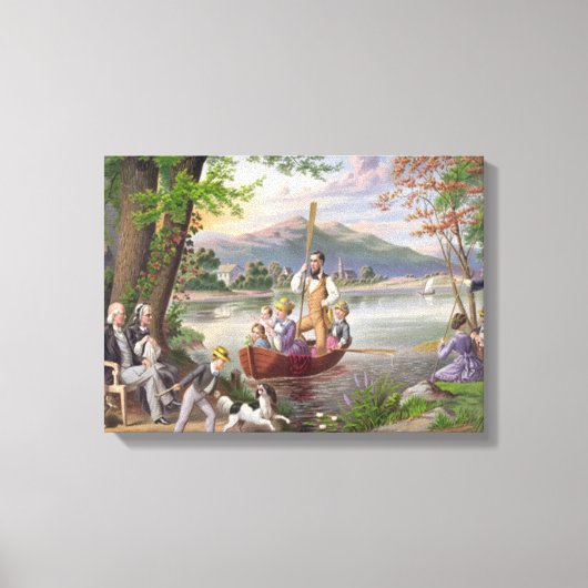 ヴィンテージ·ファミリー·ラ絵画イフズ キャンバスプリント (正面)