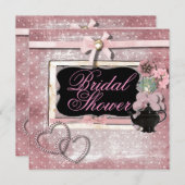 ヴィンテージ ファンタジー ティーパーティー ブライダルシャワー 招待状 (正面/裏面)