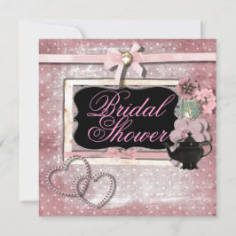 ヴィンテージ ファンタジー ティーパーティー ブライダルシャワー 招待状