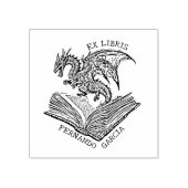 ヴィンテージ ファンタジー ドラゴン エクスリブリス ラバースタンプ (インプリント)